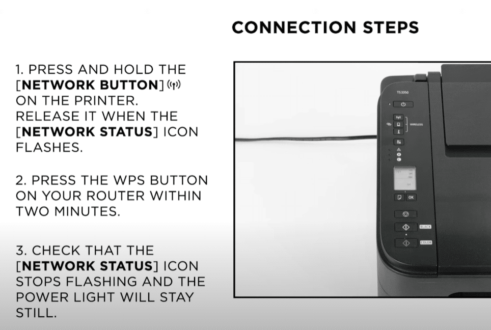 Connecting Your Canon Pixma TS3350 Using the Printer's Control Panel