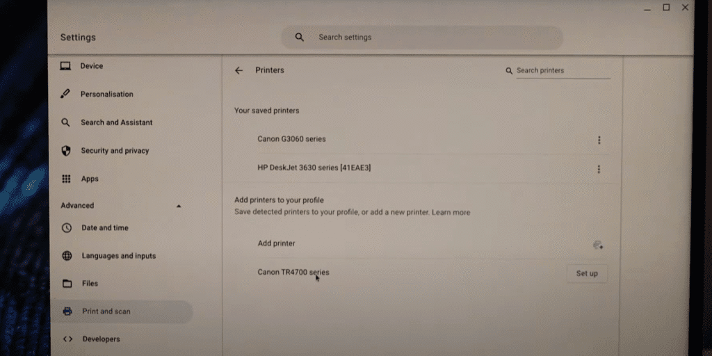 is canon pixma tr4720 compatible with chromebook


