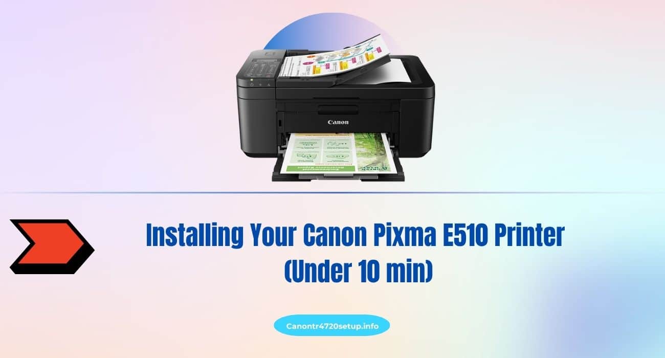 Installing Your Canon Pixma E510 Printer (Under 10 min)